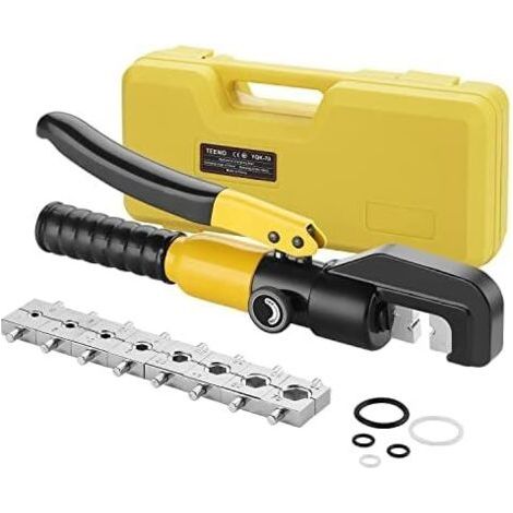 Pince à sertir hydraulique 10T – 9 matrices hexagonales – Capacité de sertissage 4-70 mm² – Acier traité pour usage professionnel (1/5)