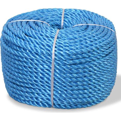 Cuerda torcida de polipropileno 8 mm 500 m azul vidaXL