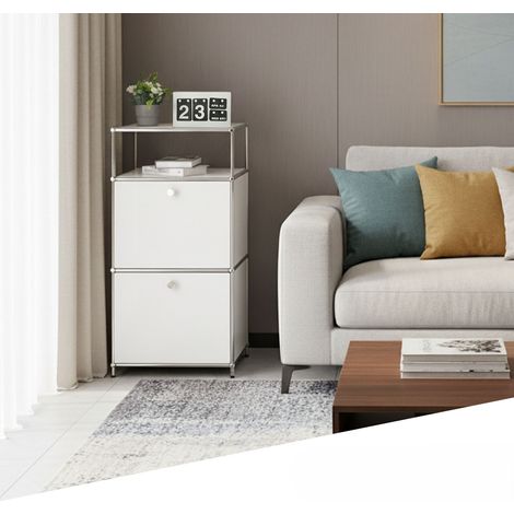 Rangement stylé et épuré – Étagère en métal chromé, 50 × 40 × 100 cm, Blanc