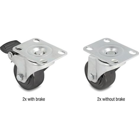 Roulettes delock 66754 charge 400 kg diamètre 5 cm