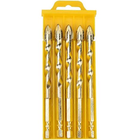 Dreieckbohrer aus Hartmetall mit Sechskantadapter (5 Stück 10 mm)