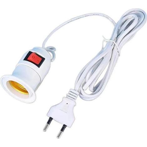 E27/E26 Kupferdraht-Pendelleuchtenfassung mit 3 m Kabel und Schalter, 1 Stück (1/5)
