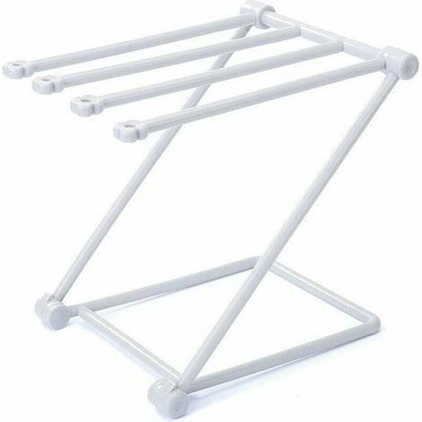 Porte-Serviette sur Pied Pliable,Porte-Serviettes Salle de Bains avec Conception à 4 Barres Convient pour la  bre à Coucher, la Salle de Bain, la Cuisine ou Tout Autre Endroit Souhaité (1/4)