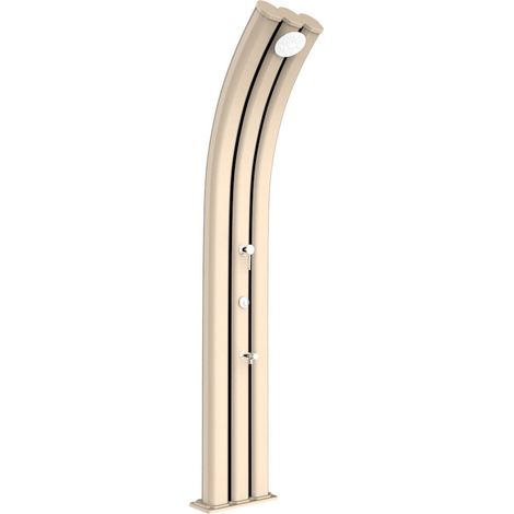Doccia Solare da Giardino 75L Miscelatore Temporizzato e Lavapiedi Arkema Energy Pro Bianco Crema (1/5)