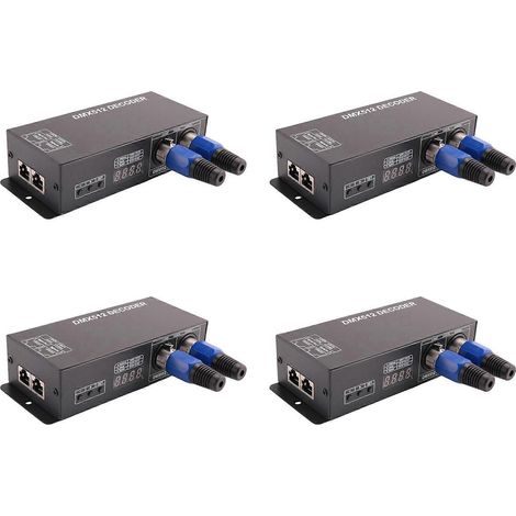 4 décodeurs d'affichage numérique DMX 512, contrôleur de gradation DMX512 pour ruban LED RGBW, connexion RJ45 (1/5)