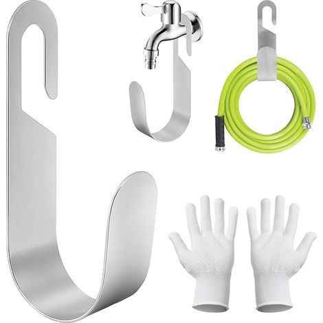 Hose Holder Garden Hose Pipe Hook Stainless Steel Wall Mounted Watering Pipe Rack (1/5)