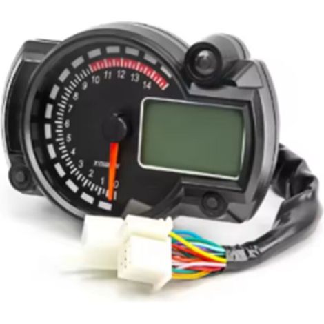 Motorrad-Tuningzubehör, universelles Motorradinstrument, wasserdichter digitaler LCD-Kilometerzähler, Geschwindigkeitsmesser, 1 Set (1/2)
