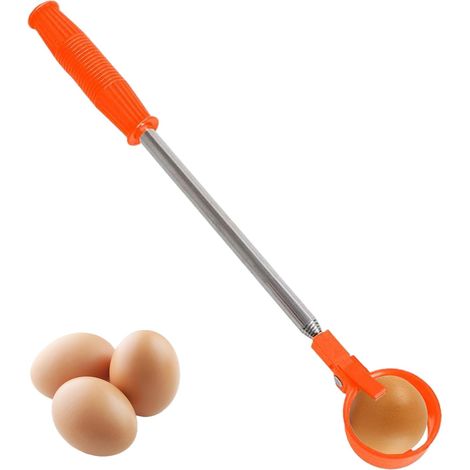 1 Collecteur D'œufs Extensible, Acier Inoxydable Résistant, Outil De Récolte Pour Poulailler Et Jardin (1/5)