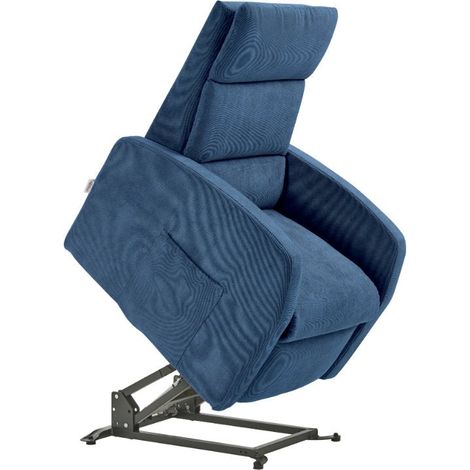 Poltrona Alzapersona Elettrica 2 Motori 72x111x86 cm Martina in Microfibra Dispositivo Medico 1 Celeste (1/4)