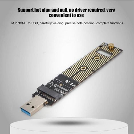 Carte de montage M.2 NVME vers USB HDD Carte de l\'adaptateur M.2 NVME SSD vers USB Carte de conversion de disque dur pour récupéra (1/4)