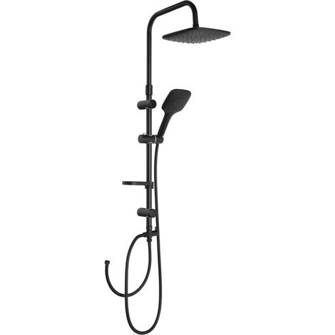 Aqualine - Duschset Kera ohne Armatur, 22x22 cm, 3 Strahlarten schwarz matt SL435 (1/5)
