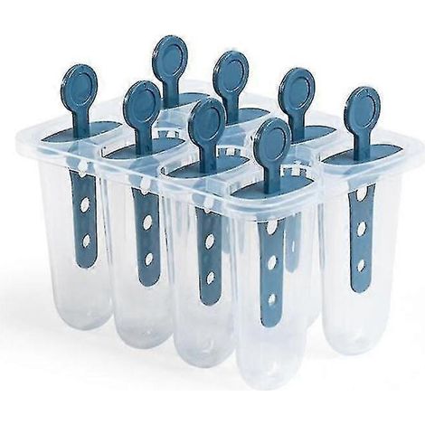 Moule à glace réutilisable, outil à crème glacée, moule à sucettes de 20 cm, moule à dessert (bleu)