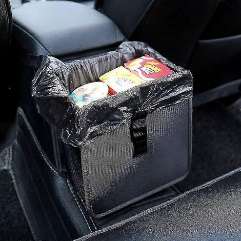 Wasserdichter 6,5-Liter-Auto-Mülleimer mit auslaufsicherem Abfallbeutel, schwarz, praktische Aufbewahrungsmöglichkeit für den Autositz (1/5)