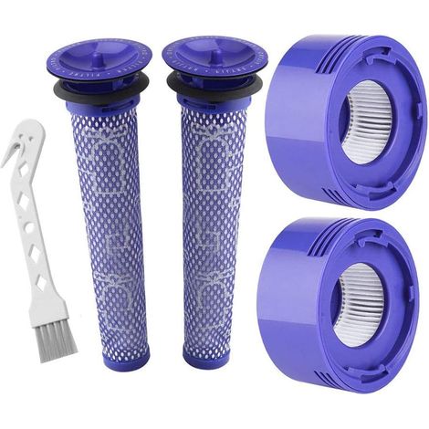 Filtro V7 V8 per Dyson, confezione da 4 pezzi, ricambio per aspirapolvere Dyson V7 V8 SV10 SV11 Animal Plus Extra Absolute, 2 filtri post-HEPA, 2 pre-filtri. Sostituisce i pezzi 965661-01 e 967478-01. (1/5)