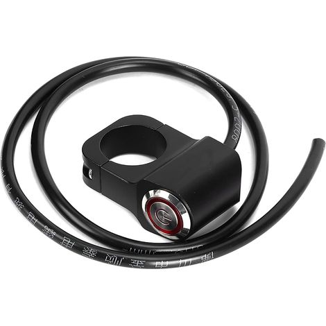 Interrupteur de phare de moto, interrupteur de guidon de moto, interrupteur de moto, 12V 25mm/0.98in étanche en acier inoxydable LED Spots Interrupteur de guidon pour moto VTT Noir (1/5)