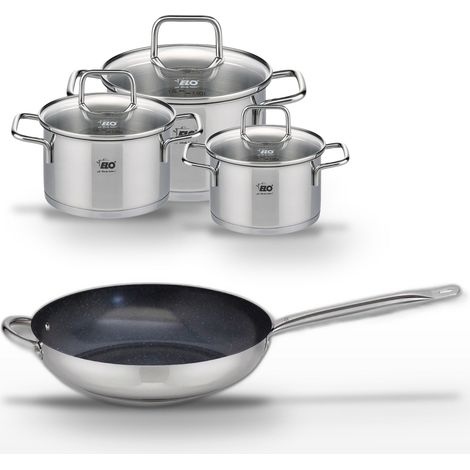 Lot Poêle 32 cm & 3 Faitouts Elo Profi Therm Platinum (1/5)