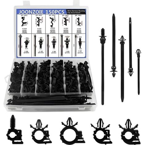 150tlg. Kabelbaum-Clip-Sortiment für Autos, 10 Größen, Nylon-Befestigungsclips (1/5)