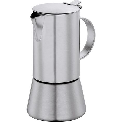 Cilio Aida Kaffeemaschine aus Edelstahl, Durchmesser 9,5 x 17,5 cm, 4 Tassen, satiniert