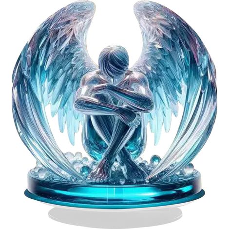 Angel Wings Cross Decoration - Acrylic Religious Desk Ornament - Boho Style Home Decor - Spiritual Symbol For Office Bedroom Living Room - 1 Piece (1/5)