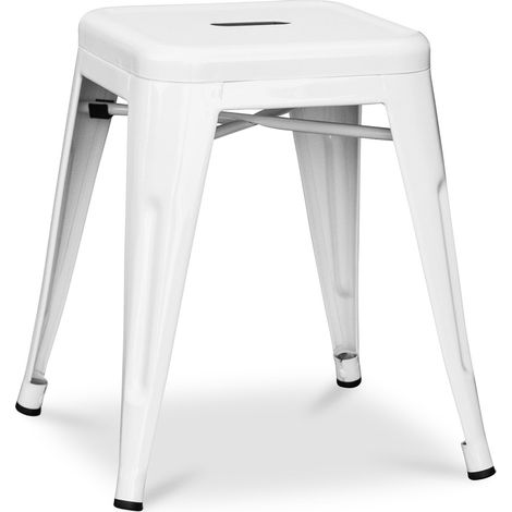 Industriedesign Hocker - 45cm - Neue Edition - Stylix Weiß
