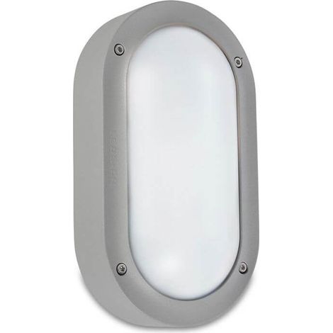 Leds-C4 Basic Aluminium - Cloison extérieure à 1 ampoule en aluminium, gris clair IP65, E27 (1/5)