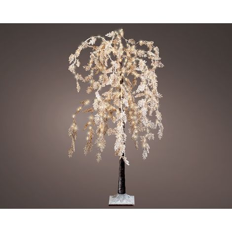 Arbre microLED Saule à fleurs blanches 360 LED Ø70x180cm Blanc chaud LUMINEO (1/2)