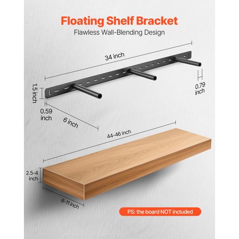 Support d'Étagère Flottante, 863,6x157,4x38,1 mm, Support d'Étagères Murales Invisible Robuste, Capacité de Charge 86 kg, avec Acce… (1/5)