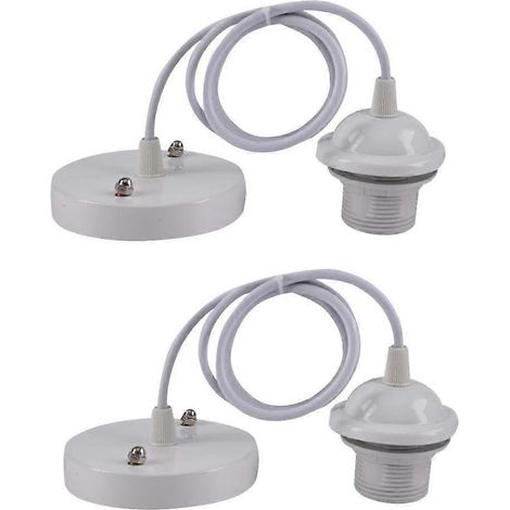 Kit de fixation pour suspension (rosace de plafond) pour ampoule à vis E27, blanc, lot de 2 (1/4)