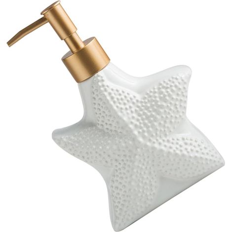 Flacon Pompe en Céramique Blanche 330ml Forme Étoile Léger Grosse Capacité pour Shampooing et Gel à Domicile L'école (1/5)