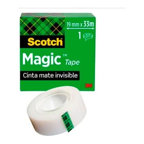 SCOTCH MAGIC CINTA ADHESIVA INVISIBLE ROLLO 19MM X 33MM CAJA INDIVIDUAL