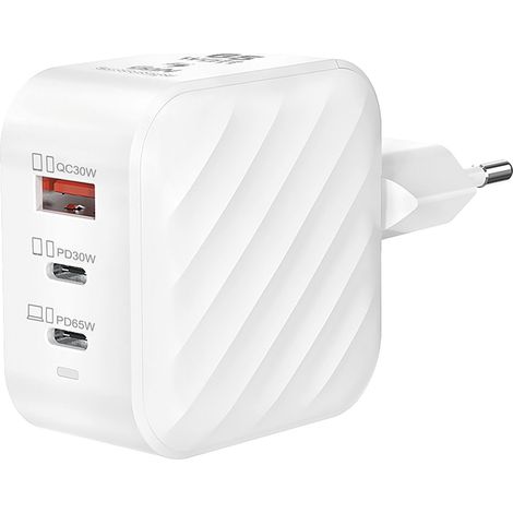 Nabo Schnellladestecker 2x USB C und 1x USB A - USB Schnellladestecker mit QC4+ für schnelles, intelligentes Aufladen (1/4)