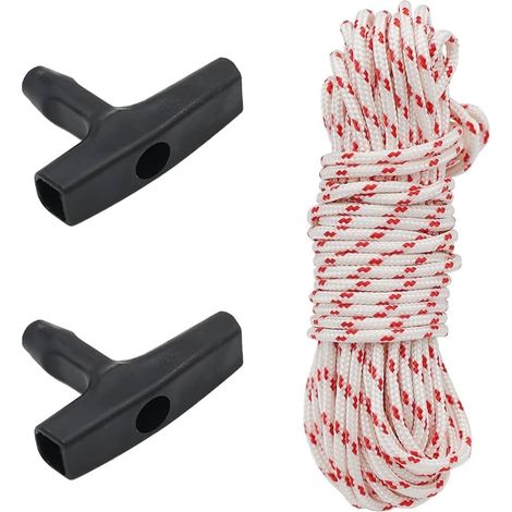 Poignées Corde Lanceur Tondeuse Câble de Traction Recul Fil de Remplacement pour Étendoir à Linge, Tronçonneuse, Débroussailleuse (Mètres, mm) (1/5)