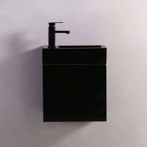 Pack Studio NOIR gauche + Meuble Lave main Noir Dark