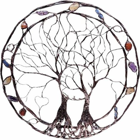 Art Mural en Métal Arbre De Vie, Art De l'arbre De Vie Coloré Décoration Murale, Arbre De La Vie Mural en Métal, 25CM (1/5)