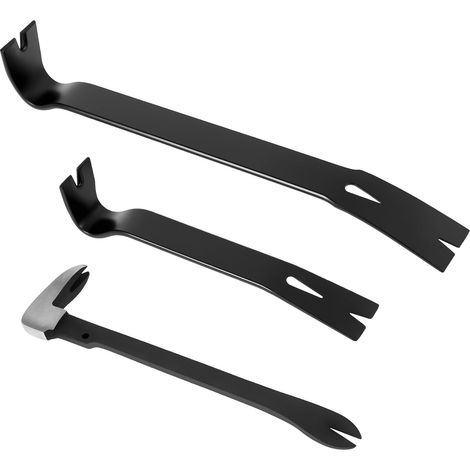 3-teiliges Brechstange Set mit Nagel-Hebeleisen 15" 10" 9" Brecheisen Klein Kohlenstoffstahl Nageleisen Flach für Zimmerei, Terrassenbau und Renovierung (1/5)