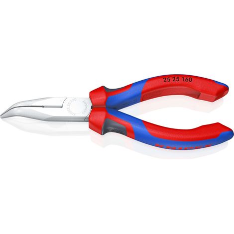 KNIPEX 25 25 160 Pince demi-ronde avec tranchant (pince radio) avec poignées comfortables chromée 165 mm