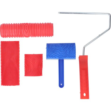 de 5 rouleaux à peinture à effet bois avec manche pour créer