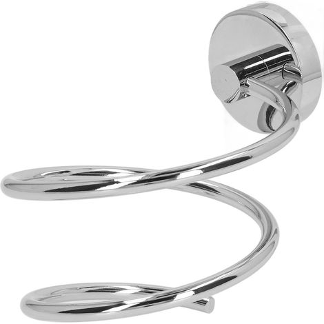 Wandmontierter Haartrocknerhalter aus verchromtem Edelstahl 304, ideal für das Badezimmer. (1/5)