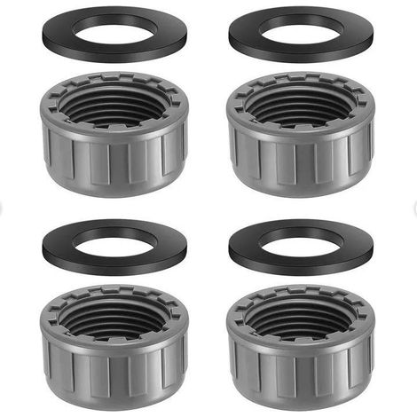 4 bouchons PVC 3/4" filetage intérieur – Pour tuyau eau 25 mm, jardin (1/4)
