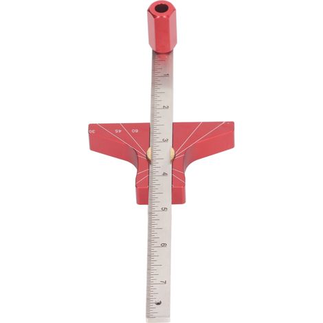 Holzbearbeitungslineal, transparent, Doppelskala, Aluminiumlegierung, Winkelmarkierungs-T-Lineal, Zeichenwerkzeug zum Messen (1/5)