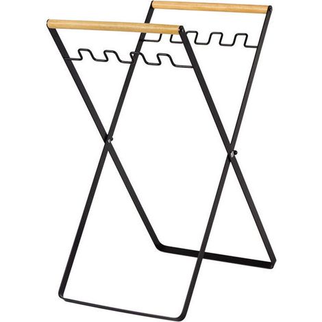 Support de sac poubelle pliable en fer, portable et pratique, utilisation multifonctionnelle pour le camping, le jardin et la lessive (noir)