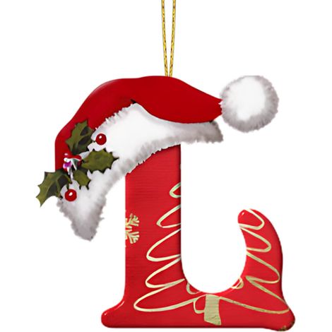 Lettre - Décoration Arbre De Noël En Acrylique - 26 Lettres Personnalisables Avec Chapeau Rouge - Ornement Accroche Pour Intérieur Et Extérieur - Lot De 26 Pièces (1/5)