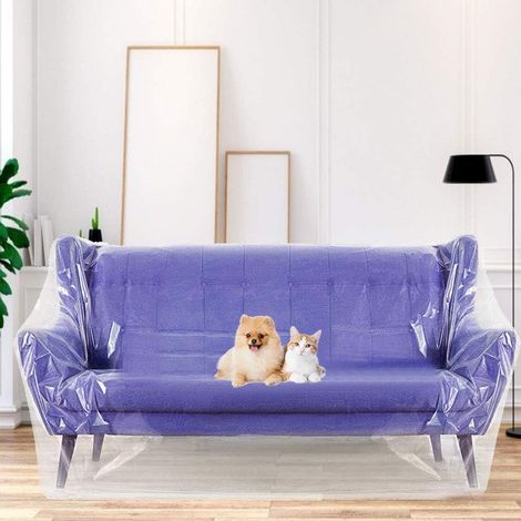 2 x 3 m Plastic Sofa Cover for Pets Anti-Dust Waterproof Sofa Cover Transparent Plastic Sofa Cover for Christmas Tree, Beds (1/5)