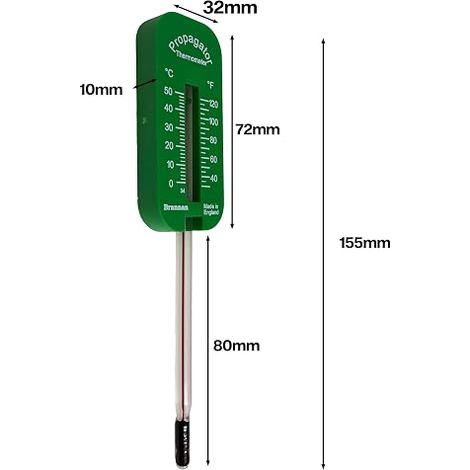 Garden Soil Thermometer - Greenhouse Accessory for Measuring Propagator Soil Temperature for Planting and Sowing Seeds and Plants (1/4)