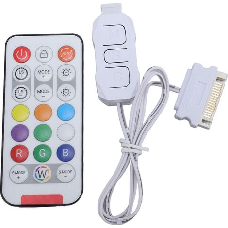 Kit de contrôleur de ventilateur PC ARGB, 21 touches, ordinateur d'alimentation série ATA pour bande LED arc-en-ciel 5V 3 broches (1/5)