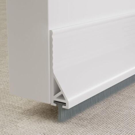 Striscia paraspifferi autoadesiva per porte, 100 cm, tipo a spazzola, con guarnizione a spazzola, guarnizione per porte, bianca (1/5)