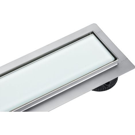 Balneo  Caniveau linéaire G-drain Next - 80 cm - Acier inoxydable - Couvercle en verre - 56 L/min