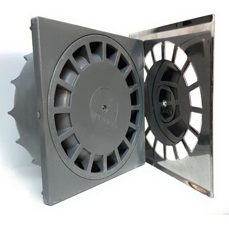 Sumidero Tecnoagua T-88 I PVC Acero Inoxidable 11,7 x 11,7 x 4,4 cm Ø 4 cm Vertical (1/3)