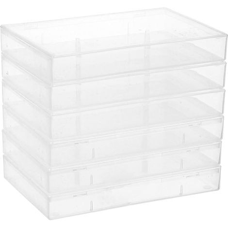 Lot de 6 Boîtes de Rangement en Pp Semi-transparent Blanc pour Cassettes Audio, Boîte de Protection Compacte et Légère, Organisateur Pratique pour Maison et Voiture, Étui Solide (1/5)