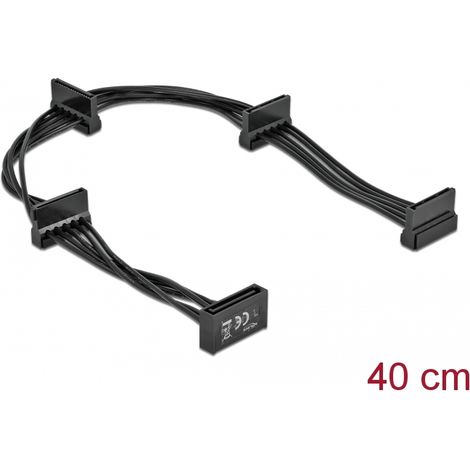 Delock Cable de alimentaciÃ³n SATA macho de 15 contactos  4 SATA hembra de 15 contactos y 40 cm negro